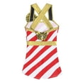 thumbnail image 3 of iiniim Kids Girls Christmas Dance Costume Sleeveless Stripes Print Leotard Bodysuit Dancewear, 3 of 7