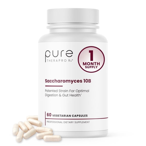 Saccharomyces Boulardii Probiotics 10 Billion CFU - Made in USA | No Fillers, Patented Strain: Lynside CNCM I-3799 Probiotics for Men and Women | Pure TheraPro Rx - 60 Capsules