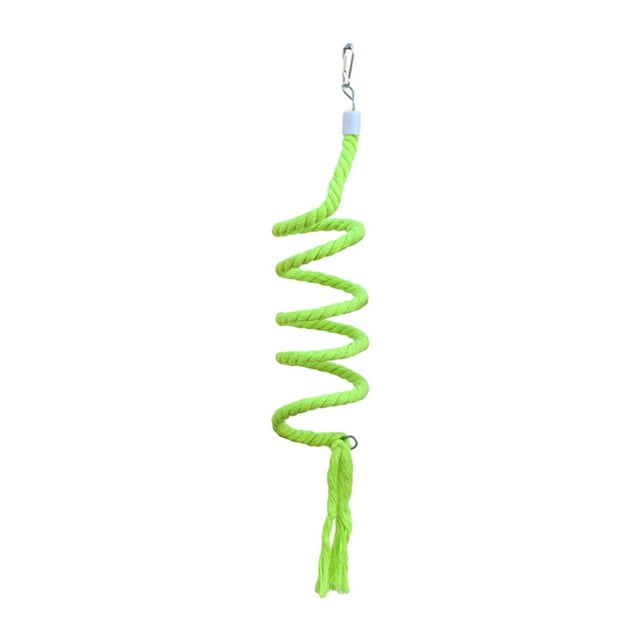 Bird Parrot Spiral Rope Perch Spiral Swing Pet Supplies Standing Perch Climbing Green 1m
