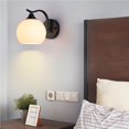 thumbnail image 3 of Lámpara De Pared De Luz Cálida De Estilo Nórdico Europeo Moderno Pantalla De Vidrio Led Lámpara Led De Pared Interior Artesanía De Hierro Lámpara De Pared De Cabecera Elegante Para Habitación Pasillo Speravity HA025137-02, 3 of 7