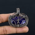thumbnail image 2 of Natural Tree Of Life Blue Labradorite Gemstone Copper Wire Wrap Pendant 2", 2 of 4
