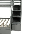 thumbnail image 6 of Bellemave Twin Over Full Bunk Bed with Stairs and Slide, Solid Wood Bunk Bed Frame with Storage Drawers for Teens Adult（Gray), 6 of 9