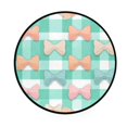 thumbnail image 2 of 36.2 Inch Round Floor Mat Pastel Green and Peach Bows Carpet Decor Rug for Living Room Bedroom, 2 of 6