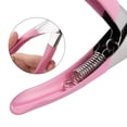thumbnail image 3 of Cortauñas de punta de uñas postizas de acrílico artificial de acero inoxidable ajustable, cortador, recortador, manicura, pedicura, herramienta de clip afilado para salón (rosa, talla única), 3 of 5