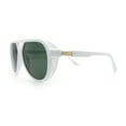 thumbnail image 6 of Mens Classic Retro Vented Side Visor Plastic Racer Sunglasses White - Green, 6 of 8