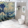 thumbnail image 7 of Orinice Wave Bathroom Decor Set Colorful Luxurious Graphic Print Polyester Fabric Shower Curtain Set with Hooks 60x72, 7 of 7