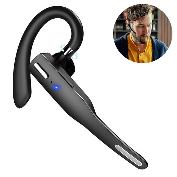 Bluetooth Headset for Cell Phone, V5.1 Bluetooth Wireless Earpiece Headset with CVC 8.0 Noise Canceling Microphone for Driving/Business/Office, Compatible with iPhone and Android