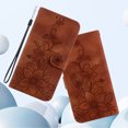 thumbnail image 7 of Allytech Slim Wallet Case for Samsung Galaxy S23 Plus, Premium PU Leather Cover with Fashion Flower Pattern, Card Slots & Kickstand Magnetic Clasp Shockproof Dustproof Case with Lanyard - Brown, 7 of 7