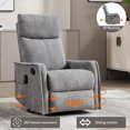 thumbnail image 5 of Newest Heat Massage Manual Recliner Chair with Rocker , Swivel in Fabric for Living Room, Light Grey, 5 of 7