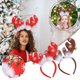 thumbnail image 1 of XWSHYW Pinza para El Cabello 1 Diadema Navideña con Cuernos y Campanas de Pelusa, Sombrero de Papá Noel, Sombreros para Niños y Adultos, 1 of 3