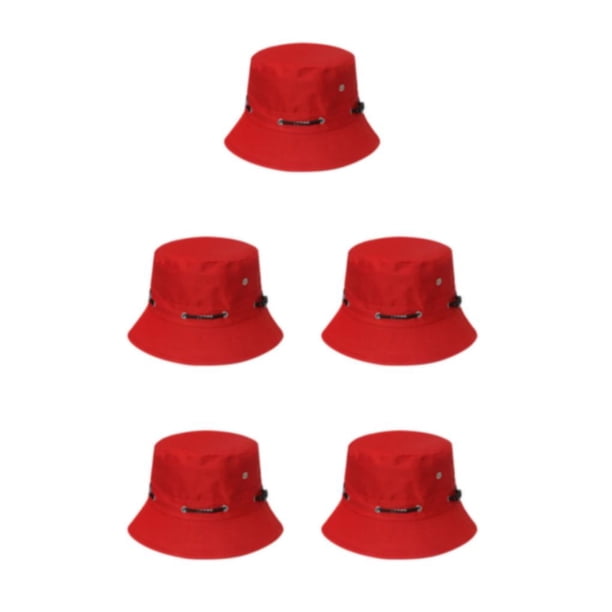 Sombrero de pescador Qarigey cómodo y transpirable, protección solar, verano, rojo, 58cm
