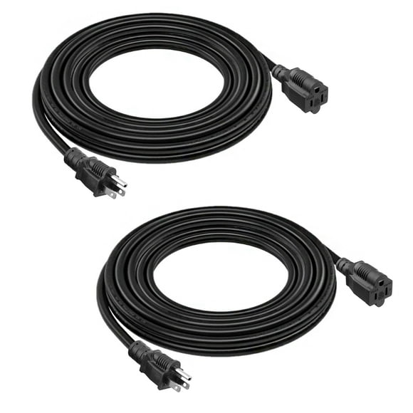 Campanas con cable de extensión, 15 pies, 16 AWG, 3 clavijas, NEMA 5-15P/R