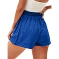 thumbnail image 3 of Casual Cotton Linen Shorts for Women Drawstring Elastic Waist Short Hot Pants With Pockets Ladies Wide Leg Loungewear Short Pants, 3 of 6