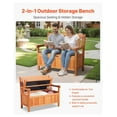 thumbnail image 2 of Outdoor Storage Bench, 2-Person Wooden Bench, 33 Gallon Deck Box, 705 lbs Capacity, Weatherproof Patio Seating, Garden Storage, 2 of 9