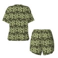 thumbnail image 5 of Naloa Green Snake Women's Short-Sleeved Pajama Set, Loungewear, Summer pajamas, Breathable Cozy - 4X-Large, 5 of 9