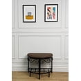 thumbnail image 5 of ZXNYH Half Moon Shoe Bench - Vanity Seat/Dressing Stool/Makeup Chair - Mocha Brown, 5 of 8