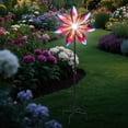 thumbnail image 5 of Outdoor Wind Spinner,Solar Flower Wind Spinner – 62.2-Inch Colorful Metal Petal Garden Decor, LED Light,Dynamic Spinning Yard Art for Patio, Lawn & Garden, 5 of 9