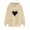 Beige, variant on Brilliant Womens Plus Size Fall Women's Comfortable Sweater Heart Pattern Printed Women's Hooded Pocket Drawstring Sweater