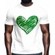 thumbnail image 2 of Camisetas informales de manga corta con trébol de corazón verde para hombre, camisetas gráficas, 2 of 8