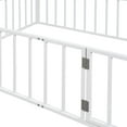 thumbnail image 7 of Kumix Full Size Floor Bed, Metal Floor Bed with Fence and Door for Adults Teens, Floor Bed with Guardrail for Bedroom, Playroom, Floor Bed for Aged 1-3, White, 7 of 7