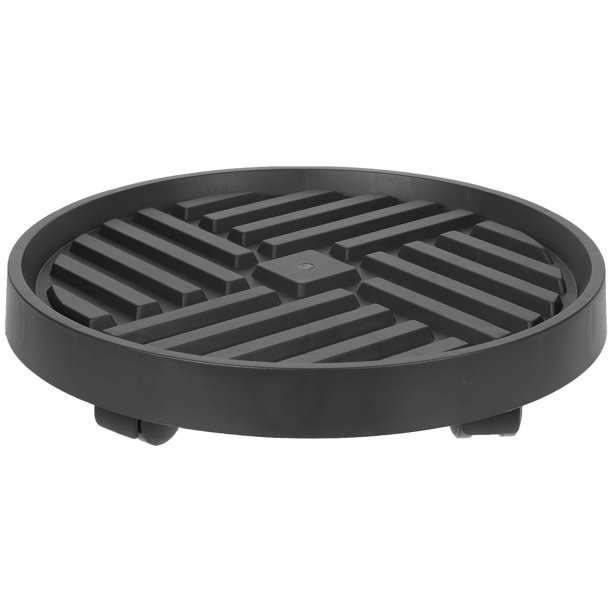 GOOHOCHY 1 Juego de bandeja rodante para plantas, soporte rodante para macetas, maceta redonda, soporte móvil, bandeja móvil para plantas con ruedas