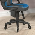 thumbnail image 4 of BizChair Gaming Chair Racing Office Computer PC Adjustable Chair with Flip-up Arms and Transparent Roller Wheels, Blue/Black LeatherSoft, 4 of 9