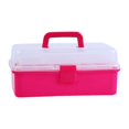 thumbnail image 1 of Organizador multiusos, contenedor con cerradura, contenedor de almacenamiento con asa, caja de almacenamiento para arte y artesanía, estuche para Kits Rosa, 1 of 10