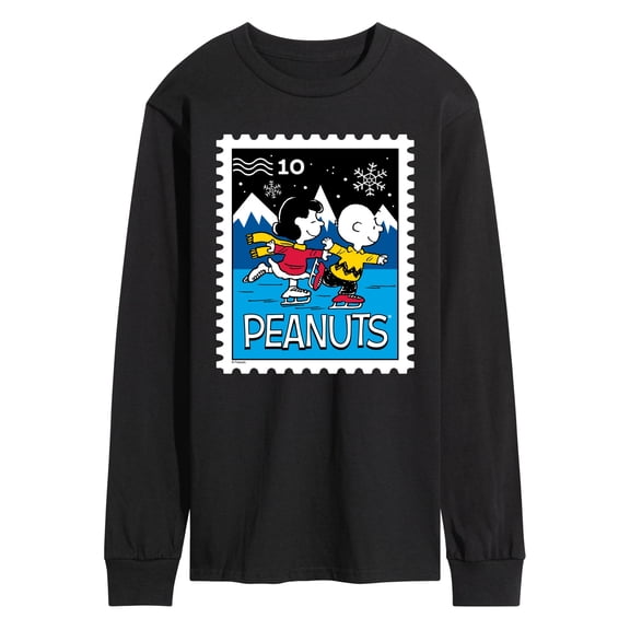 Peanuts - Lucy Charlie Winter Stamp - Men's Long Sleeve Graphic T-Shirt
