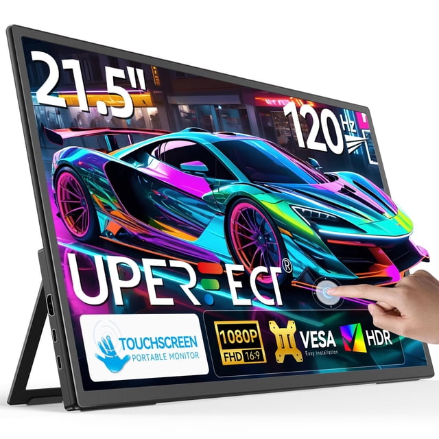 Monitor portátil UPERFECT con pantalla táctil HDMI tipo C de 21,5" y 120 Hz