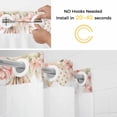 thumbnail image 2 of Easter Rabbit Ears No Hooks Shower Curtain with Snap-in Liner Spring Flowers Pink Floral Easter Eggs Bunny Ears Grey Plaid Shower Curtains for Bathroom, Waterproof, Easy Install, Washable 72"x96", 2 of 9