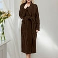 thumbnail image 2 of Afdoent Women's Robe Soft Bathrobe Long Sleeve Shawl Collar Kimono Style Robe With Belt For Cozy Wear And Spa Relaxation At Home Ladies Loungewear, 2 of 4