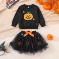 thumbnail image 2 of mgoYE Toddler Girl Halloween Clothes Long Sleeve Pullover Sweatshirt and Tutu Skirt 2 Piece Outfits 18 24M 3t 4t 5t Kids Clothing Set Party Dress(Black,18-24 Months), 2 of 8
