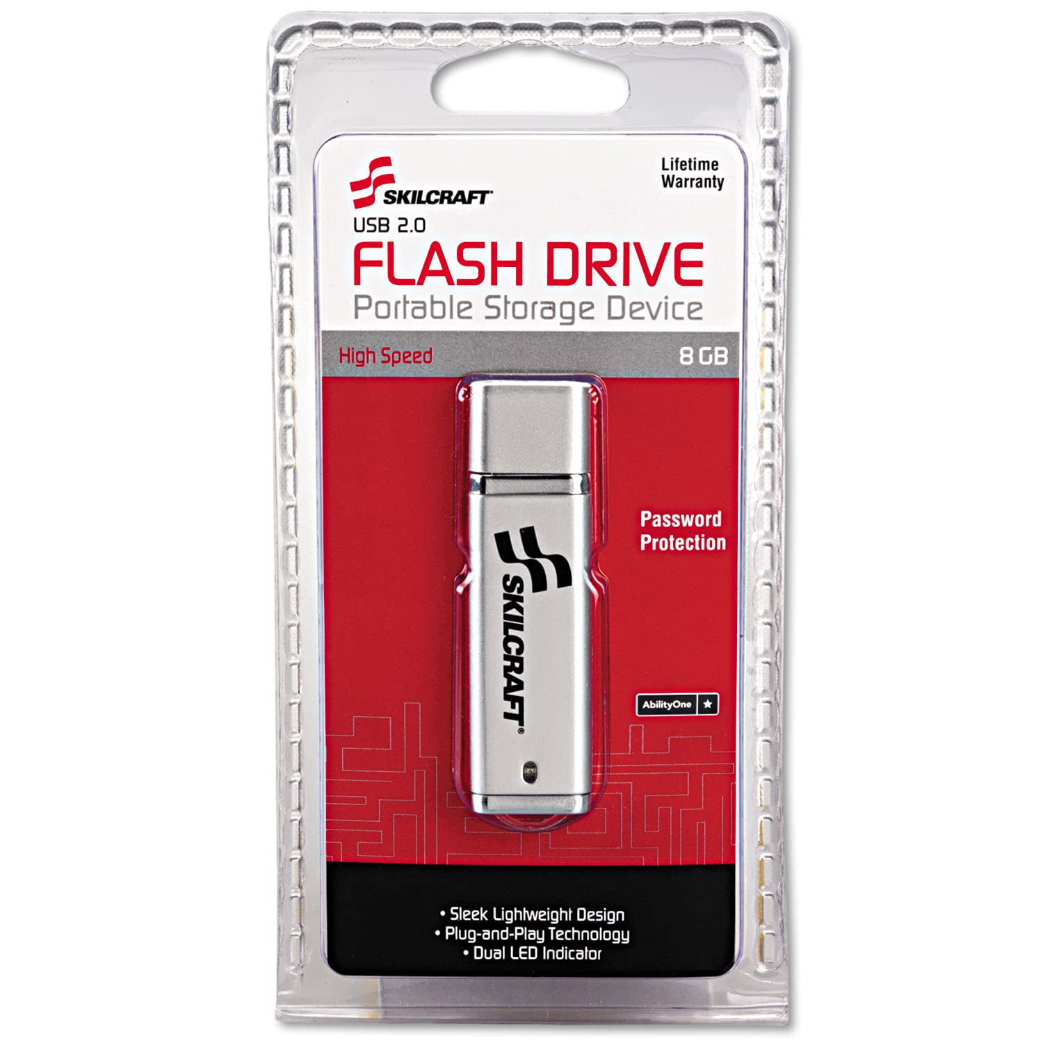 NIB - NISH USB Flash Drive Ultra Slim 8GB Silver - NSN5584985