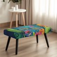 thumbnail image 4 of Whosucclay Dragonfly Daisy Print Stretch Rectangle Dining Bench Cover - Anti-Dust Removable Bench Slipcover Machine Washable Seat Cushion Protector for Bedroom, Kitchen, Hotel, Banquet, 4 of 7