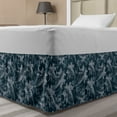 thumbnail image 1 of Underwater Bed Skirt, Marine Seashell Illustration Cockleshell Grunge Style Ocean, Elastic Bedskirt Dust Ruffle Wrap Around for Bedding Decor, 4 Sizes, Dark Teal and Pale Purpleblue, by Ambesonne, 1 of 2
