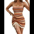thumbnail image 2 of Vestido con Tirantes para Mujer, Escote Cuadrado, Espalda Descubierta, Sin Mangas, Cintura Alta, Estilo Étnico de Verano, Color Naranja, Talla M, 2 of 10