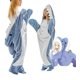 thumbnail image 2 of Pijama de tiburón con capucha, saco de dormir con franela cálida, manta, mono, ropa de casa divertida para padres e hijos, fiesta de sueño Fivean unisex, 2 of 2