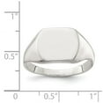 thumbnail image 2 of 925 Sterling Silver Polished 12.5x14mm Solid Back Signet Ring Size 11 Ring for Women - 6.2 Grams, 2 of 2