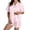 Pink, variant on Women Satin Pajama Set Stylish Round Neck Sleepwear Comfortable Halloween Outfit Soft Fall Winter Wear