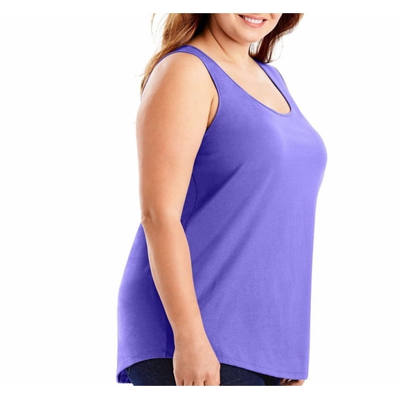 Women's Tank Tops Plus Size Solid Sleeveless Shirttail Hem Spring Summer Tops for Women