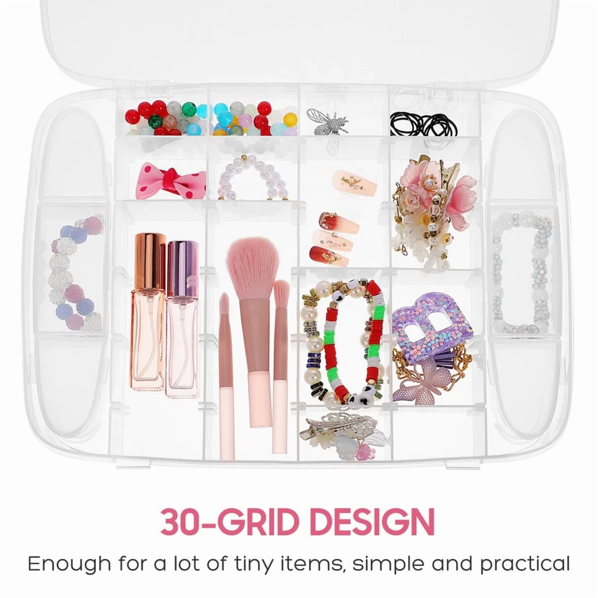 CIRCLE- Small Craft Organizer Box Plastic Case Storage Compartments Jewlery