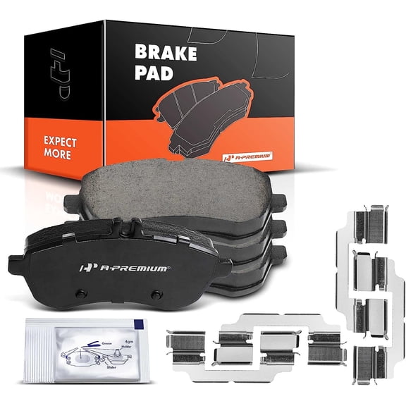 A-Premium Front Ceramic Disc Brake Pads Set Compatible with Select Mercedes-Benz Models - C230 2008-2009, C250 2010-2015, C300 2008-2012, SLK250 2013-2015, with Hardware, 4 Pcs