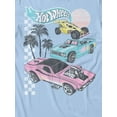 thumbnail image 3 of Hot Wheels Retro Car Graphic Short Sleeve T-Shirt for Men (Light Blue, S-XXL), 3 of 4