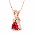 thumbnail image 2 of Trillion Cut Garnet Rose Gold Plated V-Bale Solitaire Pendant Gift For Easter || Ali Baba Jewellery, 2 of 5