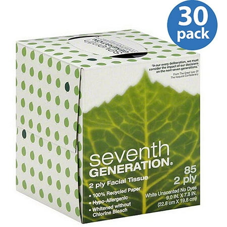 Seventh Generation 2-Ply Facial Tissue, 85 sheets, (Pack of 36)