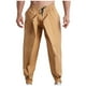 thumbnail image 1 of Pantalones largos de moda para hombre, casuales, de color sólido, con bolsillos y cintura elástica, pantalones cargo casuales para hombre., 1 of 5