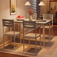 thumbnail image 2 of 5 Piece Industrial Farmhouse Dining Set for 4, Space Saving Rectangular Table Chairs with Sturdy Metal Frame, Scratch Resistant, Perfect for Apartments, 2 of 11