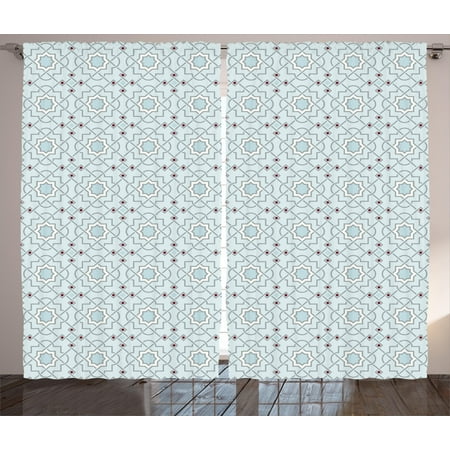 Arabesque Decor Curtains 2 Panels Set Oriental Moroccan