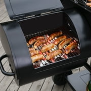 Royal Gourmet 36 Charcoal Barrel Grill with Offset Smoker, Adjustable Grates and Thermometer