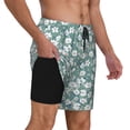thumbnail image 3 of Daiia Floral Mens Swim Trunks Swim Shorts Quick Dry Swim Shorts with Mesh Lining Pockets-Medium, 3 of 9